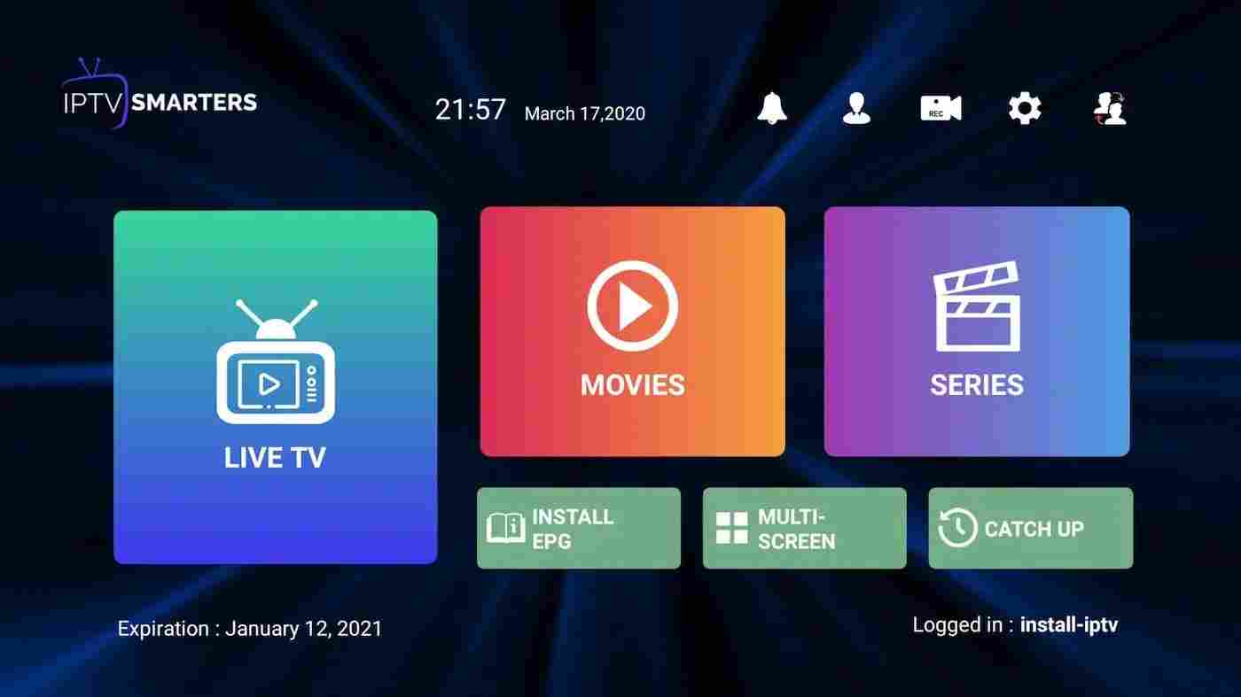 Smarters Iptv Pro Application Running